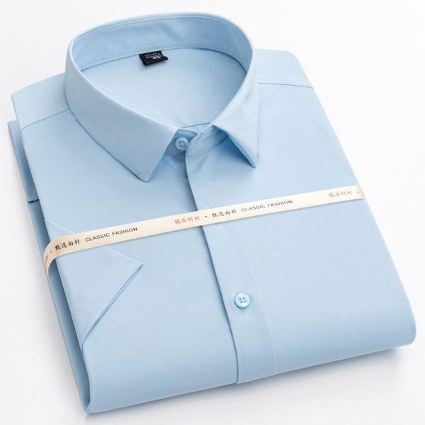men's casual shirts short sleeve wrinkle stretchy silky pocketless standard-fit formal business work office easy care shirt, White;black
men's casual shirts short sleeve wrinkle stretchy silky pocketless standard-fit formal business work office easy care shirt, White;black