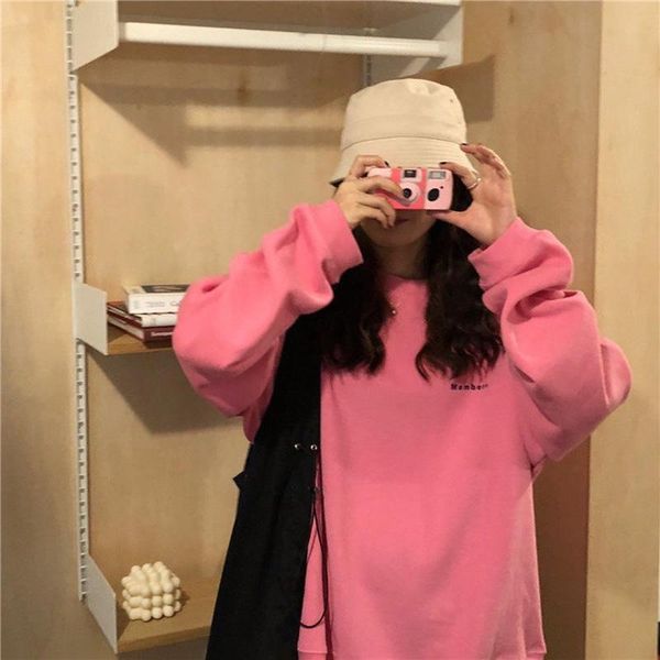 women's hoodies & sweatshirts korean style simple letter print loose solid color casual long sleeve pullover clothing, Black
women's hoodies & sweatshirts korean style simple letter print loose solid color casual long sleeve pullover clothing, Black