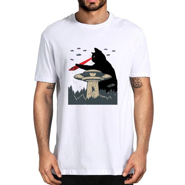 men's t-shirts cotton fuuny cat laser eyes space apparel ufo fight alien summer novelty t-shirt harajuku streetwear casual women, White;black
men's t-shirts cotton fuuny cat laser eyes space apparel ufo fight alien summer novelty t-shirt harajuku streetwear casual women, White;black