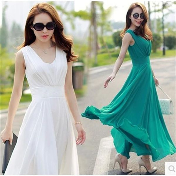 bridesmaid dress spring and summer large size women's beach big swing long skirt chiffon bohemian party women, White;pink
bridesmaid dress spring and summer large size women's beach big swing long skirt chiffon bohemian party women, White;pink