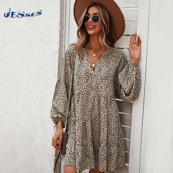 casual dresses selling v-neck leopard print loose dress autumn bohemian style a-line long sleeve mini femme vestidos, Black;gray
casual dresses selling v-neck leopard print loose dress autumn bohemian style a-line long sleeve mini femme vestidos, Black;gray