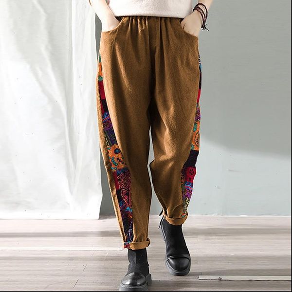l 5xl corduroy pants printed patchwork pants women casual pockets trousers 2020 vintage wide leg pantanlones bottoms streetwear, Black;white
l 5xl corduroy pants printed patchwork pants women casual pockets trousers 2020 vintage wide leg pantanlones bottoms streetwear, Black;white