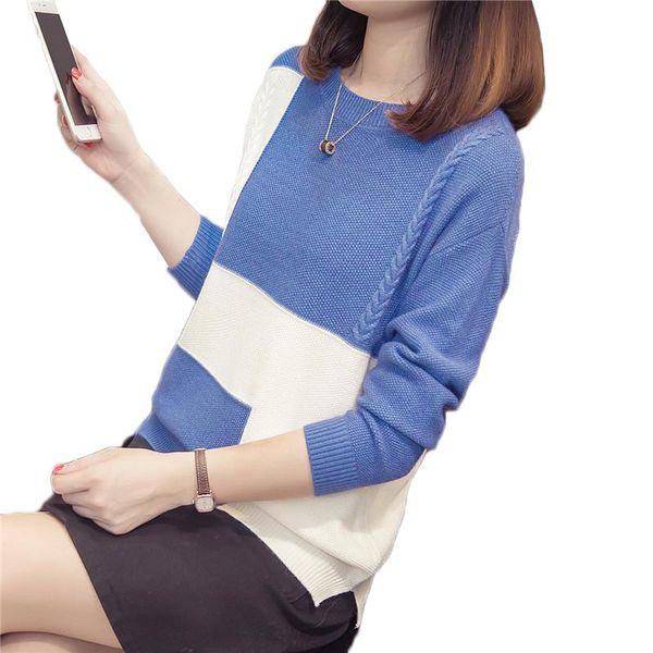 women's sweaters women sweater pullover fashion color matching knitwear o-neck long-sleeved autumn winter female casual k985, White;black
women's sweaters women sweater pullover fashion color matching knitwear o-neck long-sleeved autumn winter female casual k985, White;black