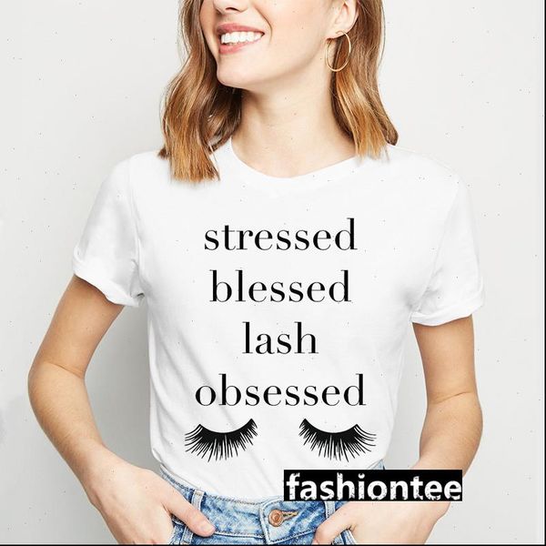 stressed blessed lash obsessed letters t shirts women kawaii eyelashes print shirt summer 90s girls fashion t shirt, White
stressed blessed lash obsessed letters t shirts women kawaii eyelashes print shirt summer 90s girls fashion t shirt, White