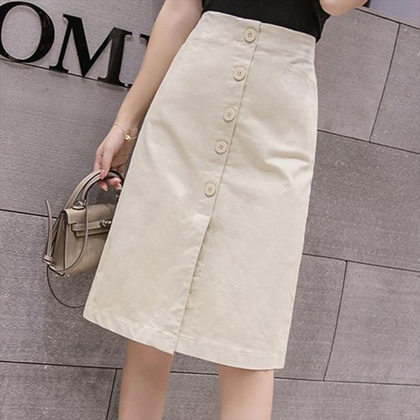 summer autumn midi knee length womens skirt korean elegant button high waist female black white
summer autumn midi knee length womens skirt korean elegant button high waist female black white