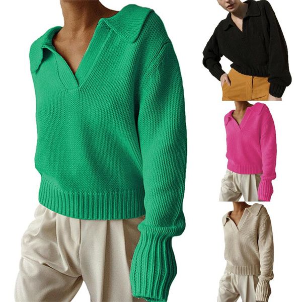 women's sweaters female knitwear solid color turn-down collar sweater long sleeve blouse for spring autumn s//l, White;black
women's sweaters female knitwear solid color turn-down collar sweater long sleeve blouse for spring autumn s//l, White;black