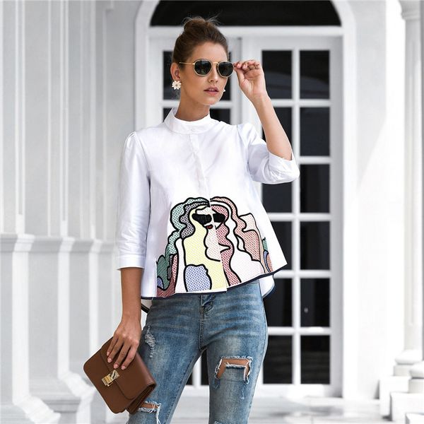 spring summer embroidery print blouses casual three quarter sleeve fashion blouse shirt for women 2021 new i77g, White
spring summer embroidery print blouses casual three quarter sleeve fashion blouse shirt for women 2021 new i77g, White