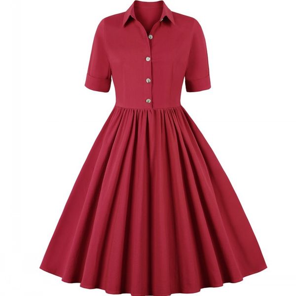 knee length female 2021 elegant dance party vintage solid turn down collar short sleeve a line dress qogx, Black;gray
knee length female 2021 elegant dance party vintage solid turn down collar short sleeve a line dress qogx, Black;gray