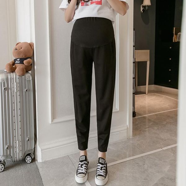 maternity bottoms pregnant women's casual trousers spring and autumn belly lift pants wild foot wear, White
maternity bottoms pregnant women's casual trousers spring and autumn belly lift pants wild foot wear, White