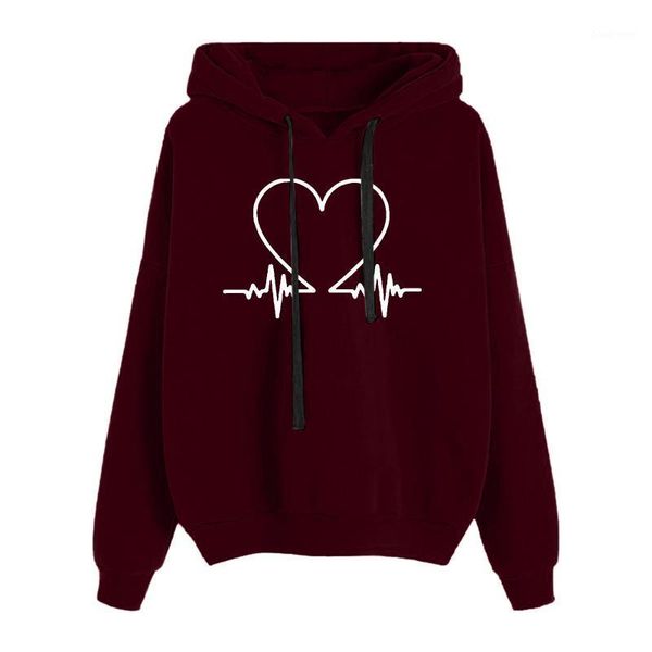 women's hoodies & sweatshirts women sweatshirt hoody hooded heartbeat printed casual pullovers long sleeve autumn winter clothes 2021, Black
women's hoodies & sweatshirts women sweatshirt hoody hooded heartbeat printed casual pullovers long sleeve autumn winter clothes 2021, Black
