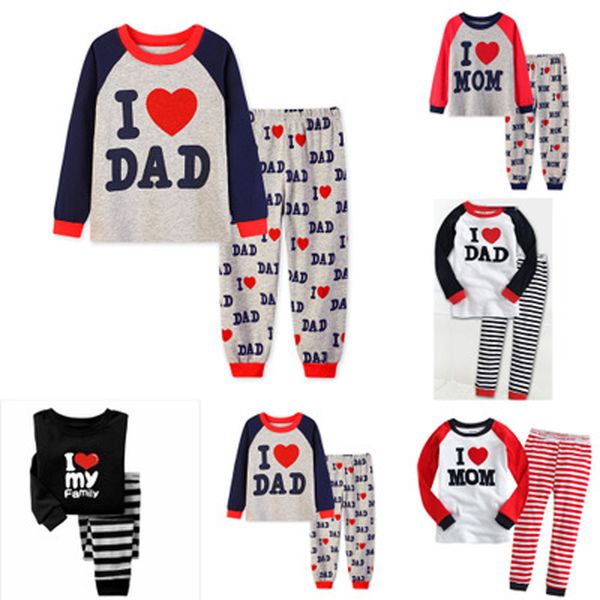 girls boys set kids pajamas long sleeve pants 2 pieces letter print i love dad mom stripe trousers suits sleepwear, White
girls boys set kids pajamas long sleeve pants 2 pieces letter print i love dad mom stripe trousers suits sleepwear, White