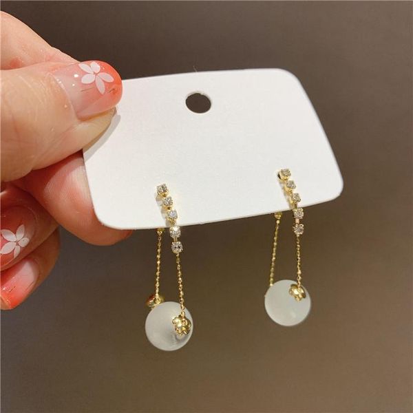 dangle & chandelier korean design fashion jewelry simple round opal pendant earrings elegant women's everyday all-match, Silver
dangle & chandelier korean design fashion jewelry simple round opal pendant earrings elegant women's everyday all-match, Silver
