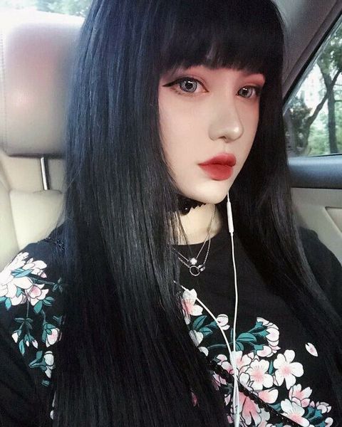 women1b black long straight synthetic hair with bangs cosplay no-lace front wigs
women1b black long straight synthetic hair with bangs cosplay no-lace front wigs