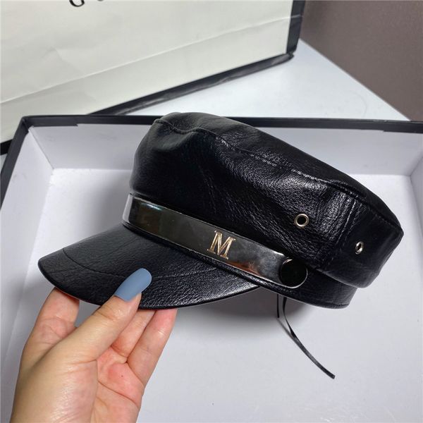 autumn winter leather british navy hat classic versatile sun shading flat hat, Yellow
autumn winter leather british navy hat classic versatile sun shading flat hat, Yellow
