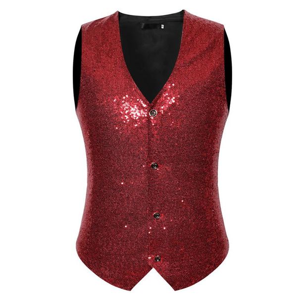 men's vests shiny wine red sequin bling glitter suit vest men nightclub tuxedo waistcoat party wedding stage singer costume, Black;white
men's vests shiny wine red sequin bling glitter suit vest men nightclub tuxedo waistcoat party wedding stage singer costume, Black;white