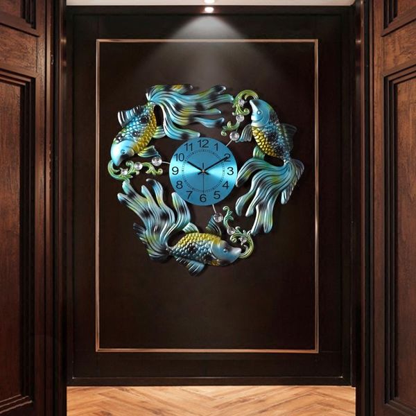 american wrought iron decorative clock wall hanging crafts goldfish wall decoration pendant home livingroom mural ornaments
american wrought iron decorative clock wall hanging crafts goldfish wall decoration pendant home livingroom mural ornaments