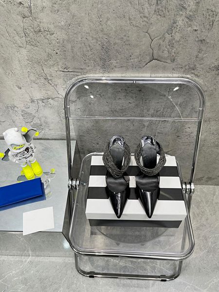 2022 new early spring sandals rhinestone pointed high heels shallow mouth baotou stiletto one word belt women's shoes, Black
2022 new early spring sandals rhinestone pointed high heels shallow mouth baotou stiletto one word belt women's shoes, Black