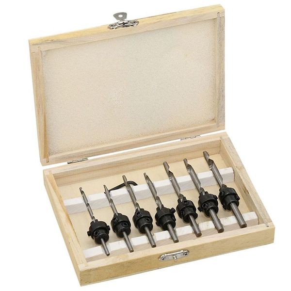 professional drill bits 7pcs countersink woodworking bit set drilling pilot holes for screw sizes 3-6mm
professional drill bits 7pcs countersink woodworking bit set drilling pilot holes for screw sizes 3-6mm