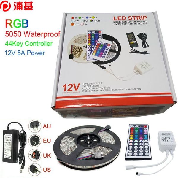 5pcs/lot christmas gift led strip light rgb 5050 5m 300 led strips waterproof with 44 keys ir remote controller+dc12v 5a power adapter
5pcs/lot christmas gift led strip light rgb 5050 5m 300 led strips waterproof with 44 keys ir remote controller+dc12v 5a power adapter