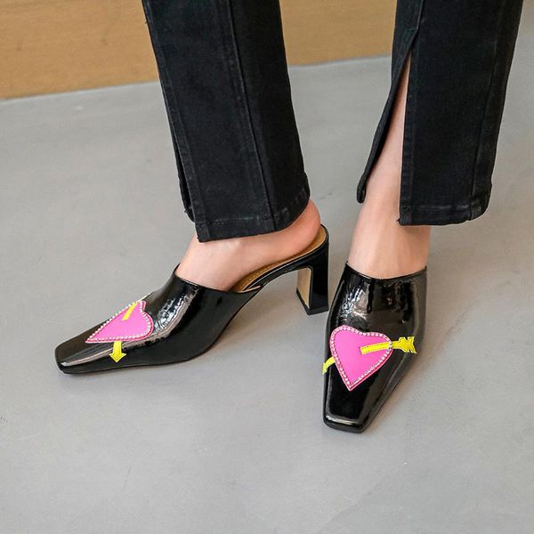mkkhou fashion slippers women 2021 new summer net red real leather square head 7cm high heel muller shoes size 34-39, Black
mkkhou fashion slippers women 2021 new summer net red real leather square head 7cm high heel muller shoes size 34-39, Black