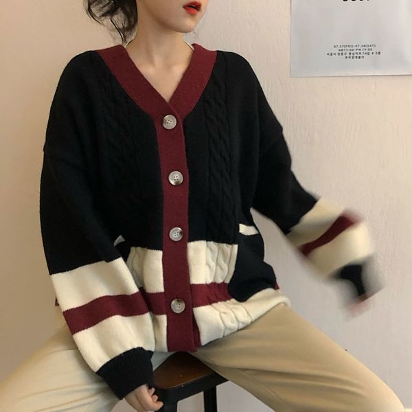 2021 new autumn retro letter v-neck contrast color knitted long-sleeved sweater trendy women fashion warm p0zq, White;black
2021 new autumn retro letter v-neck contrast color knitted long-sleeved sweater trendy women fashion warm p0zq, White;black