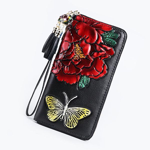 wallets chinese flower women long genuine leather female phone bag coin purse double zipper handy clutch card holder wallet, Red;black
wallets chinese flower women long genuine leather female phone bag coin purse double zipper handy clutch card holder wallet, Red;black