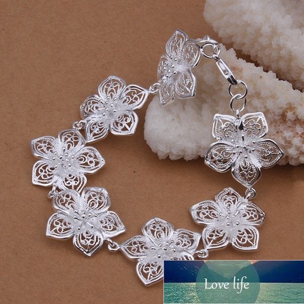 925 sterling silver bracelet flower chain elegant beautiful jewelry wedding bracelets for women lady cute wedding 20cm 8inch factory price e, Black
925 sterling silver bracelet flower chain elegant beautiful jewelry wedding bracelets for women lady cute wedding 20cm 8inch factory price e, Black