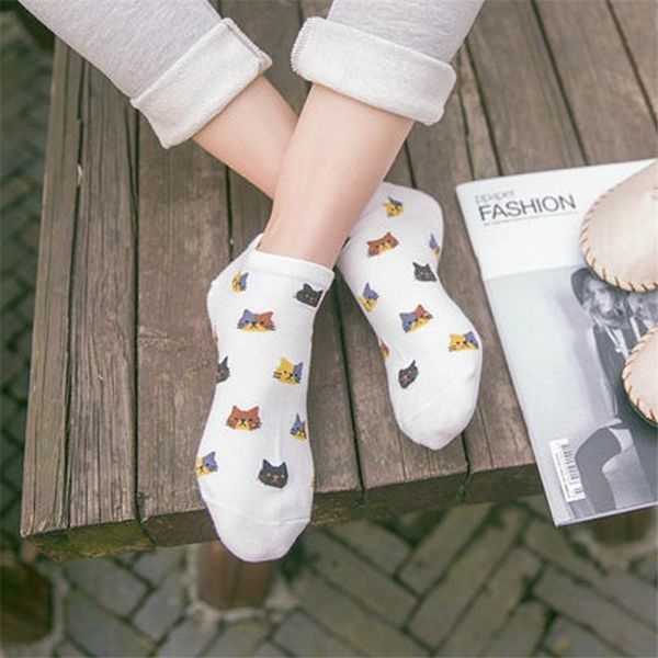 socks & hosiery women girls fashion summer thin invisible cotton boat sock breathable elastic non-slip funny sox cute cat printed short, Black;white 
socks & hosiery women girls fashion summer thin invisible cotton boat sock breathable elastic non-slip funny sox cute cat printed short, Black;white