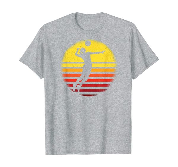 volleyball shirt over a sunset - vintage retro style t-shirt, White;black 
volleyball shirt over a sunset - vintage retro style t-shirt, White;black