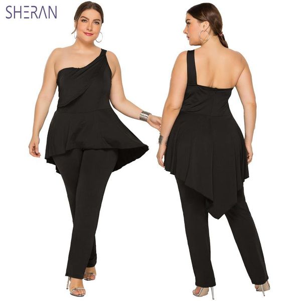 women's jumpsuits & rompers 2021 black one-shoulder jumpsuit plus size backless ruffles playsuit ladies women clothes overalls sexy, Black;white
women's jumpsuits & rompers 2021 black one-shoulder jumpsuit plus size backless ruffles playsuit ladies women clothes overalls sexy, Black;white