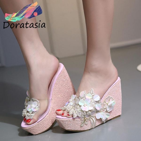 slippers doratasia ins brand women slip on solid platform open toe shoes wedges flower quality, Black
slippers doratasia ins brand women slip on solid platform open toe shoes wedges flower quality, Black