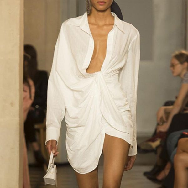 casual dresses women white cotton shirt dress summer long sleeve ruched asymmetric loose high street drape, Black;gray
casual dresses women white cotton shirt dress summer long sleeve ruched asymmetric loose high street drape, Black;gray