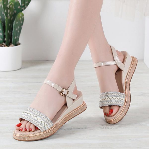 women's sandals wedge heel microfiber summer soft grace flats fairy style version female shoes casual light comfortable antiskid, Black
women's sandals wedge heel microfiber summer soft grace flats fairy style version female shoes casual light comfortable antiskid, Black
