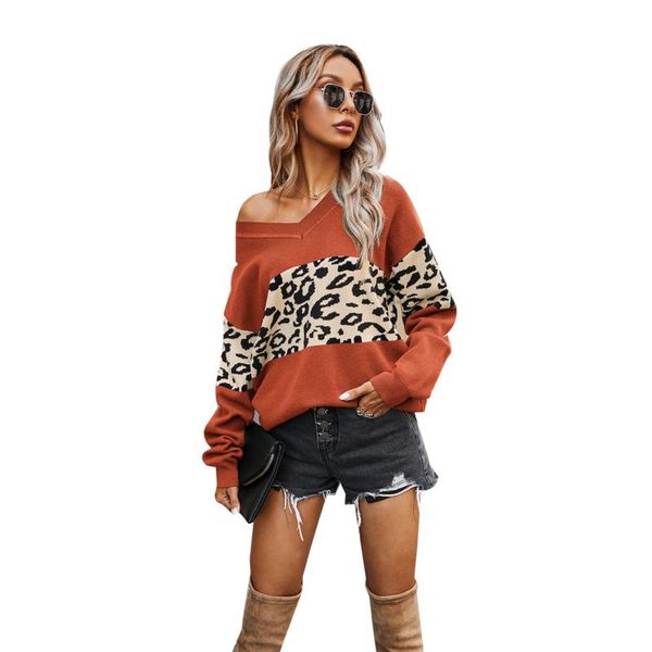 women clothing new sweater autumn / winter 2021 simple v-neck color matching leopard sweater for women em*, White;black
women clothing new sweater autumn / winter 2021 simple v-neck color matching leopard sweater for women em*, White;black