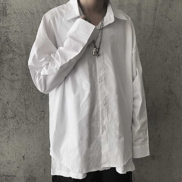 shirt autumn solid retro all match work clothes full loose bf turn down collar fashion blouse women 210615, White
shirt autumn solid retro all match work clothes full loose bf turn down collar fashion blouse women 210615, White