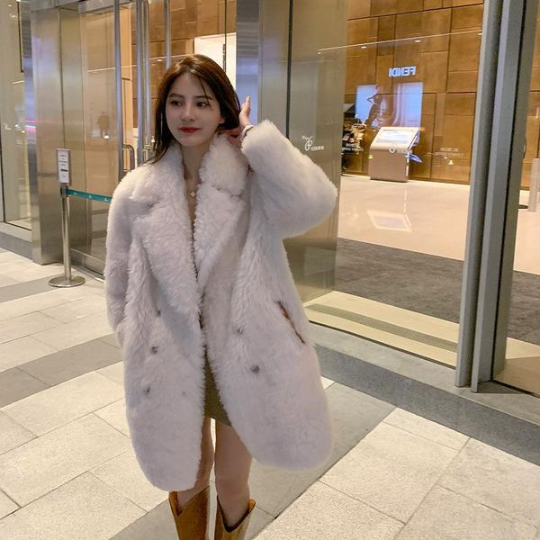 women's wool & blends 2021 autumn and winter fashion white parka real lamb fur coat women double-faced suit collar mid-length overcoat, Black
women's wool & blends 2021 autumn and winter fashion white parka real lamb fur coat women double-faced suit collar mid-length overcoat, Black
