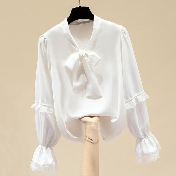 women's blouses & shirts long sleeve white blouse women blusas mujer de moda 2021 bow v-neck chiffon shirt e423
women's blouses & shirts long sleeve white blouse women blusas mujer de moda 2021 bow v-neck chiffon shirt e423