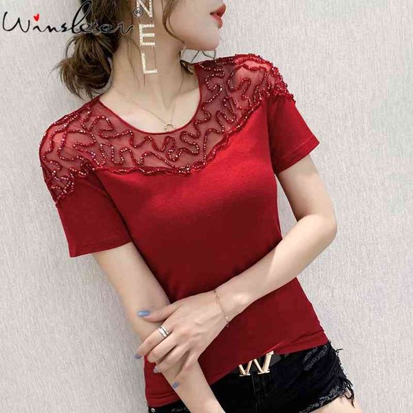 women's t-shirt summer european clothes cotton fashion patchwork shiny beading women short sleeve casual tees t13607a 0i, White
women's t-shirt summer european clothes cotton fashion patchwork shiny beading women short sleeve casual tees t13607a 0i, White