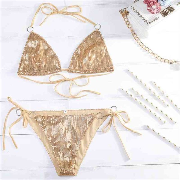 women bling sequin bikini set gold bikini swimsuit halter swimwear bathing suit beach wear female micro monokini glitter, White;black
women bling sequin bikini set gold bikini swimsuit halter swimwear bathing suit beach wear female micro monokini glitter, White;black