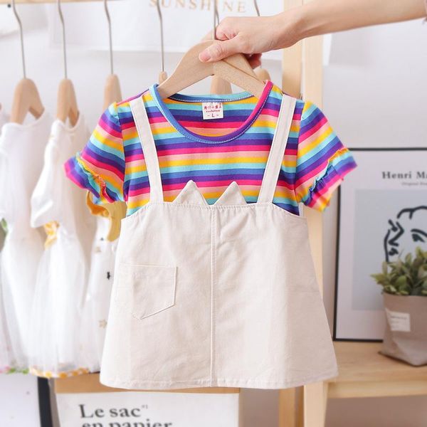 clothing sets born girls clothes baby kids summer fashion rainbow print costume children casual dress up outfit for 1-5 years, White
clothing sets born girls clothes baby kids summer fashion rainbow print costume children casual dress up outfit for 1-5 years, White