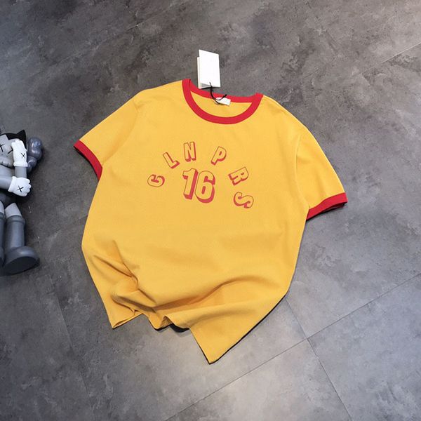 21 summer couple small fresh alphanumeric 16 print contrast collar round neck short sleeve t-shirt, White
21 summer couple small fresh alphanumeric 16 print contrast collar round neck short sleeve t-shirt, White
