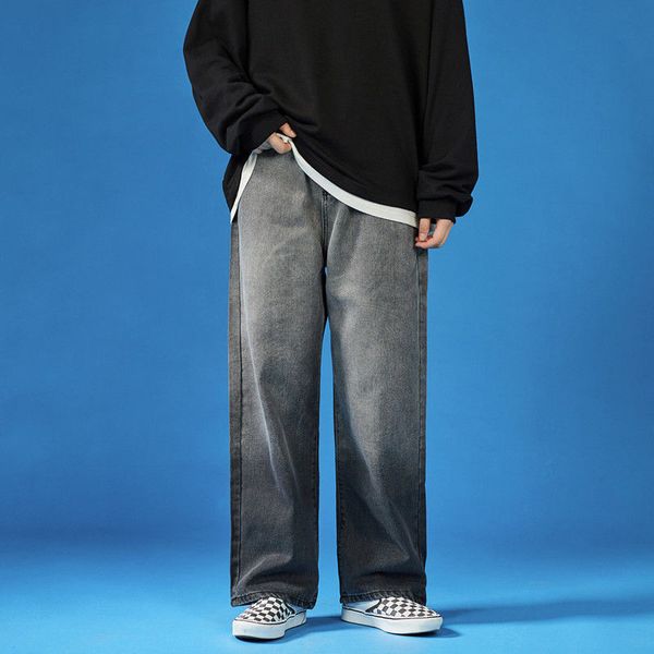 2021 new spring gradient men's fashion retro casual wide-leg jeans men streetwear hip-hop straight denim trousers mens yeis, Blue
2021 new spring gradient men's fashion retro casual wide-leg jeans men streetwear hip-hop straight denim trousers mens yeis, Blue