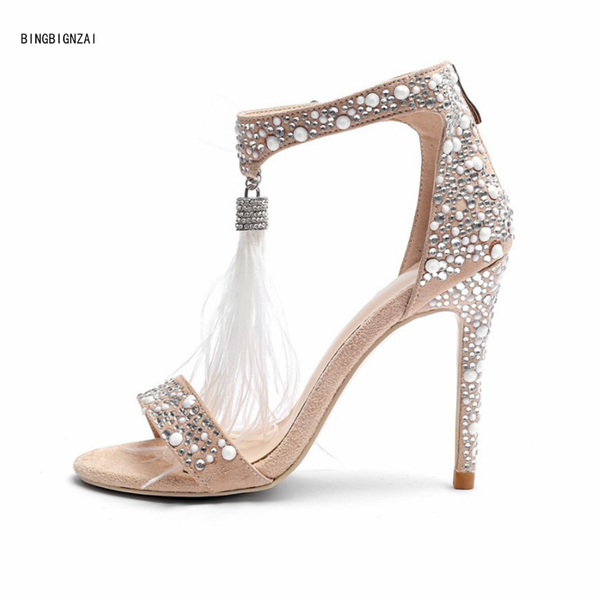 dress shoes bbzai 2021 pattern summer ms feather rhinestone sandals 12cm thin heels women's fashion show 3-11 12, Black
dress shoes bbzai 2021 pattern summer ms feather rhinestone sandals 12cm thin heels women's fashion show 3-11 12, Black