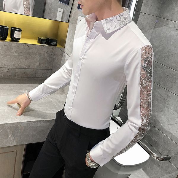 british new style long male shirt fashion 2021 streetwear thin fit casual shirts night club prom tuxedo 4xl-m e48a, Black;brown
british new style long male shirt fashion 2021 streetwear thin fit casual shirts night club prom tuxedo 4xl-m e48a, Black;brown