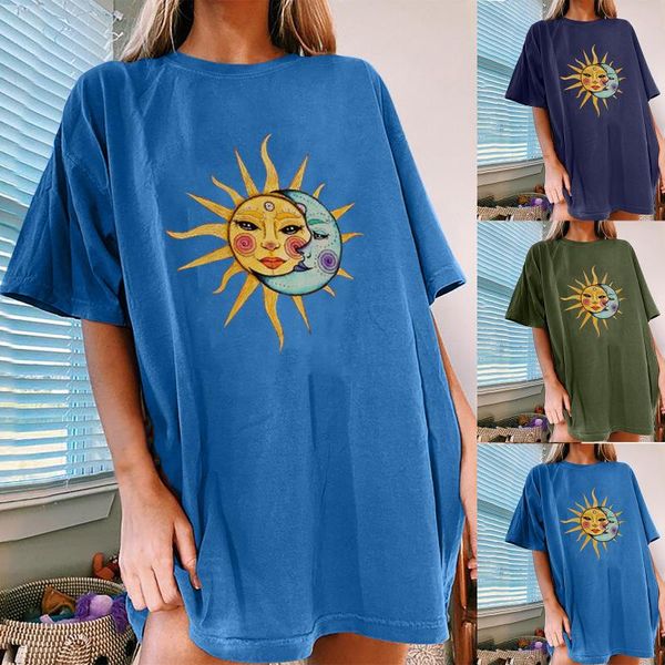 women's t-shirt 2021 t-shirts women vintage sun and moon printed pattern casual short sleeve ropa camisetas tee shirt femme, White
women's t-shirt 2021 t-shirts women vintage sun and moon printed pattern casual short sleeve ropa camisetas tee shirt femme, White