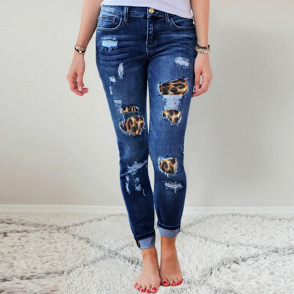 New 2021 Leopard High Waist Female Casual Ripped Jeans for Woman Pencil Stacked Pants Streetwear Women 1THE, Black;white
New 2021 Leopard High Waist Female Casual Ripped Jeans for Woman Pencil Stacked Pants Streetwear Women 1THE, Black;white