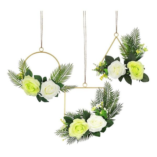 artificial rose floral hoop wreath with leaves set of 3 metal geometric frame for oor nursery home wedding decoration
artificial rose floral hoop wreath with leaves set of 3 metal geometric frame for oor nursery home wedding decoration