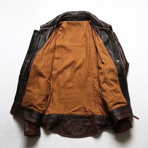 vintage brown american casual style genuine leather jacket men large size 5xl real natural cowhide slim fit spring coat men's & faux, Black
vintage brown american casual style genuine leather jacket men large size 5xl real natural cowhide slim fit spring coat men's & faux, Black