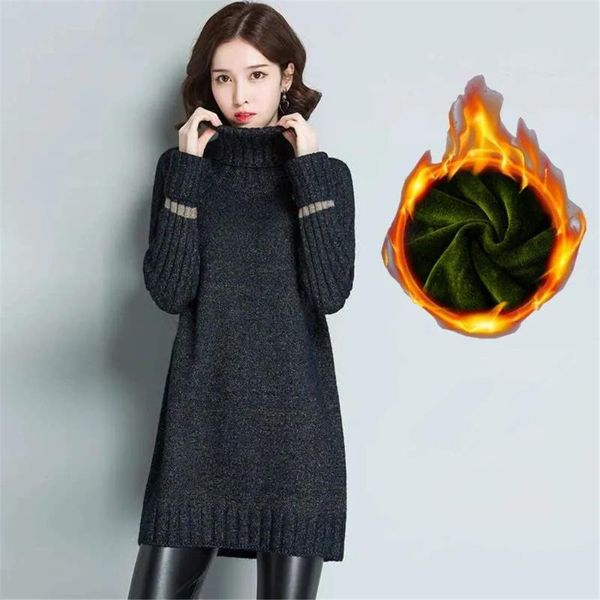 women's sweaters winter sweater dress the 2021 fashion plus velvet thick turtleneck mid-length knitting shirt keep warm pullovers, White;black
women's sweaters winter sweater dress the 2021 fashion plus velvet thick turtleneck mid-length knitting shirt keep warm pullovers, White;black