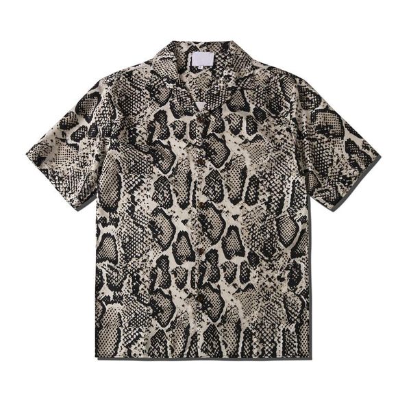 men's casual shirts oversized european summer snake print retro short-sleeved shirt streetwear, White;black
men's casual shirts oversized european summer snake print retro short-sleeved shirt streetwear, White;black